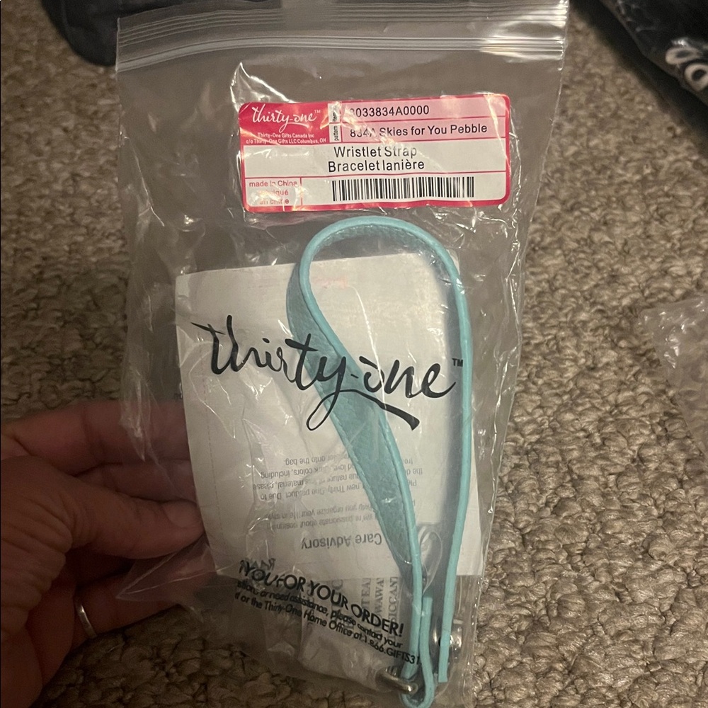 Thirty-One Light Blue Wristlet Strap